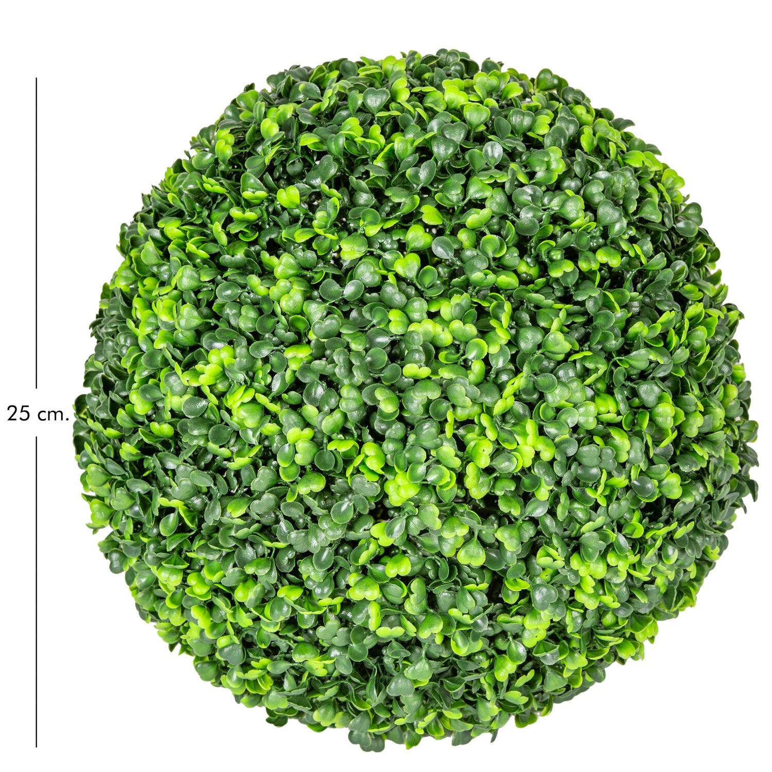 Yapay Yonca Şimşir Top - Dış Mekan Uyumlu, UV Korumalı, 2 Adet Yarım Top, 25 cm