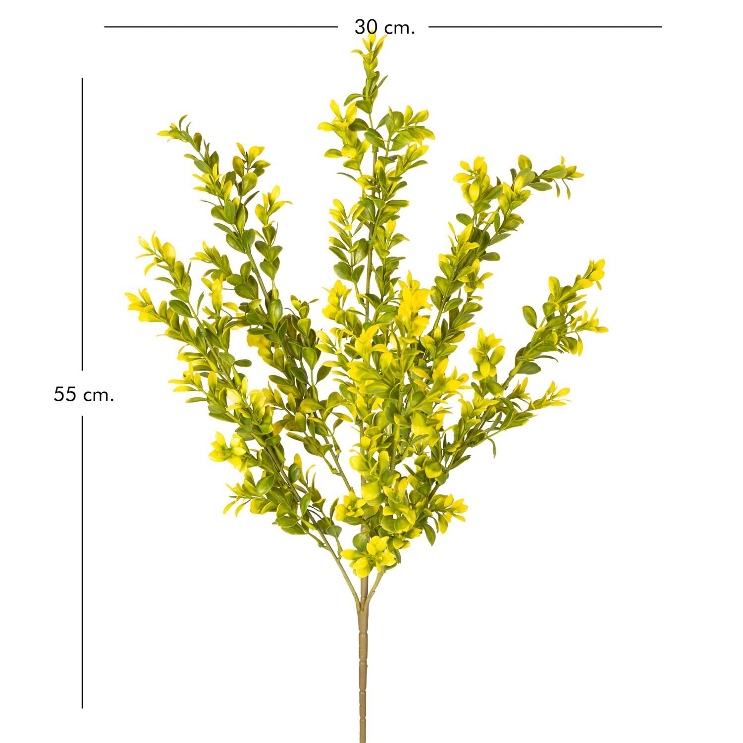 Yapay Bitki, Şimşir, Sarı/Yeşil - 55 cm