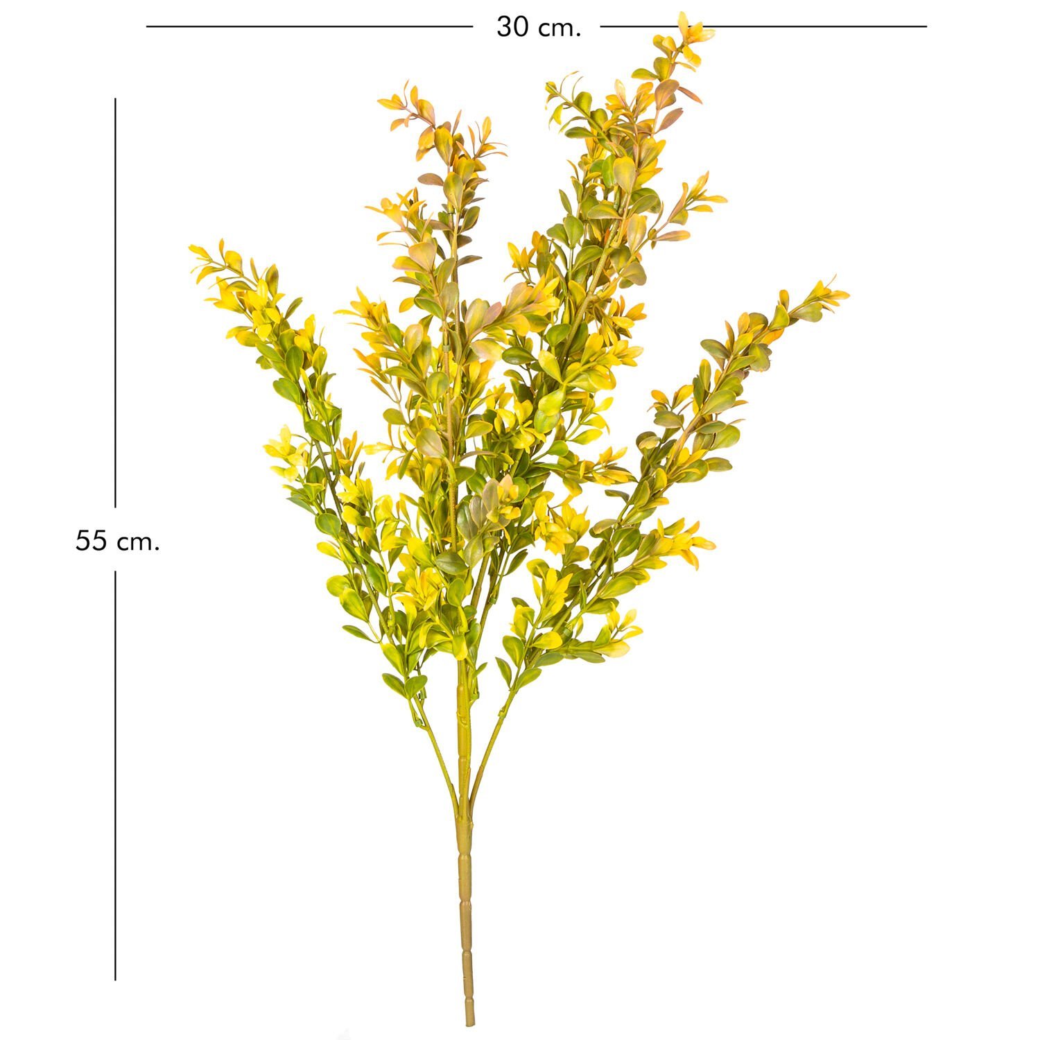 Yapay Bitki, Şimşir, Turuncu/Yeşil - 55 cm