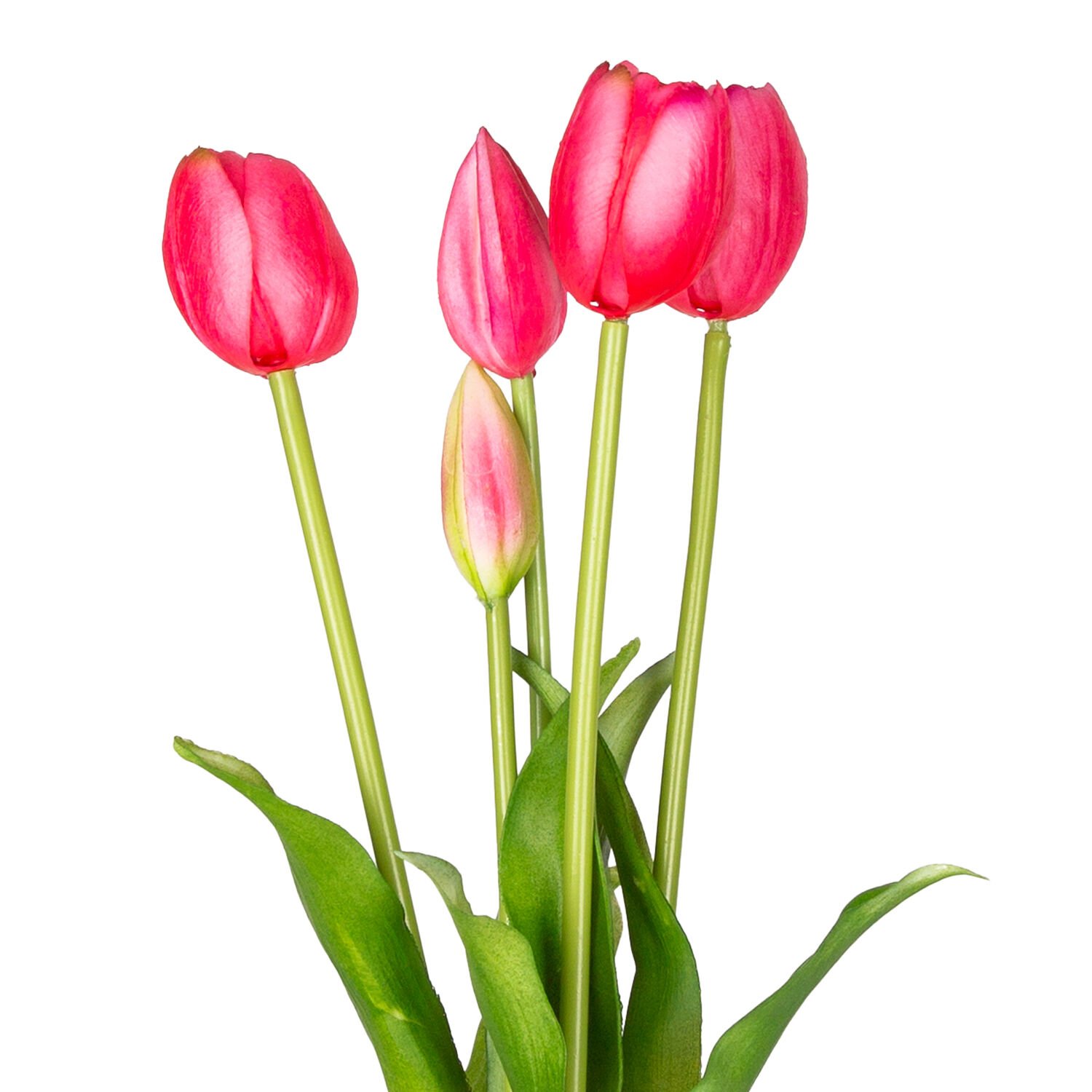 Yapay Çiçek, Lale, Islak Dokulu, Fuşya - 40 cm