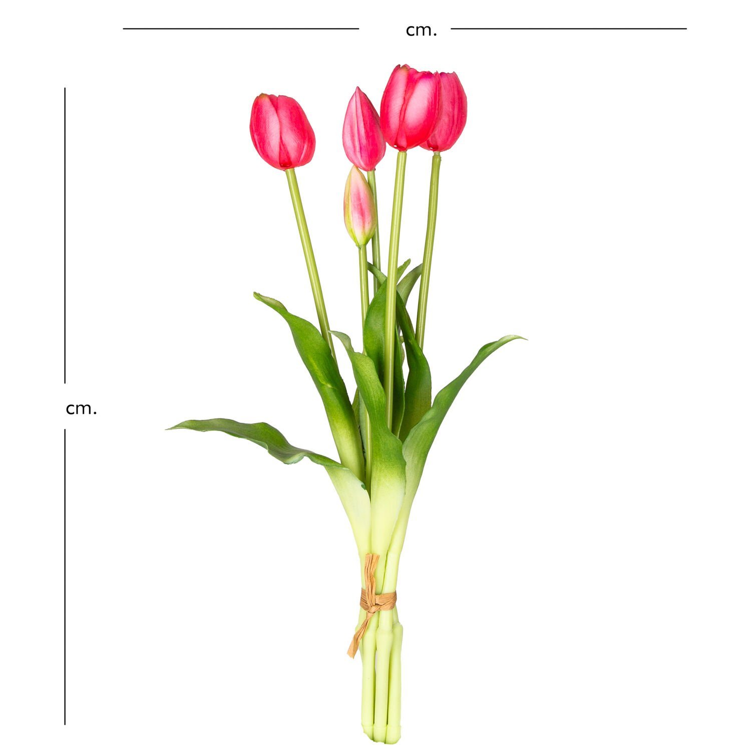 Yapay Çiçek, Lale, Islak Dokulu, Fuşya - 40 cm