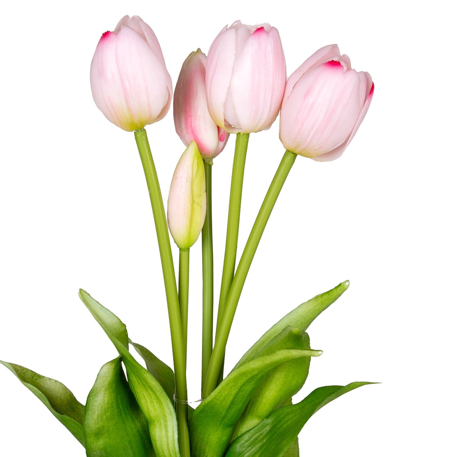 Yapay Çiçek, Lale, Islak Dokulu, Pembe - 40 cm