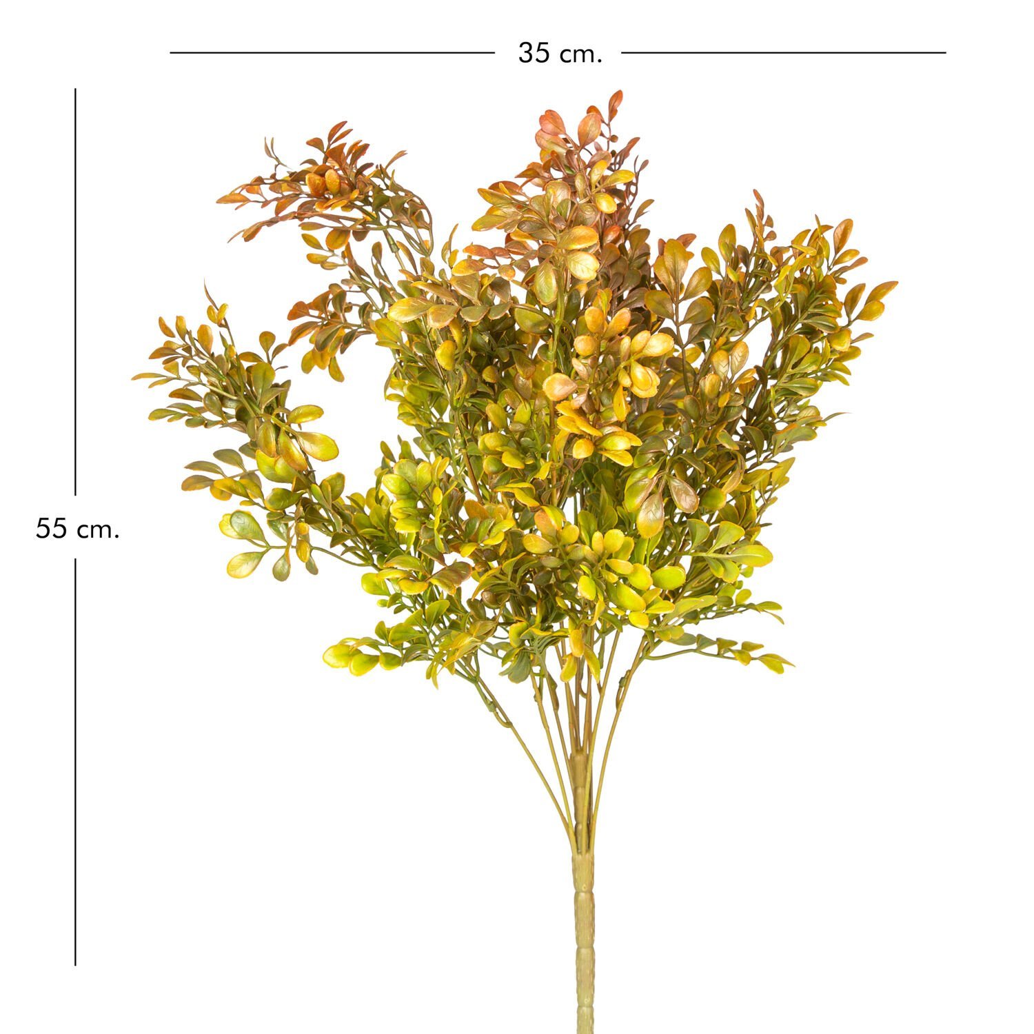 Yapay Bitki, Şimşir Demet, Kızıl/Yeşil - 55 cm