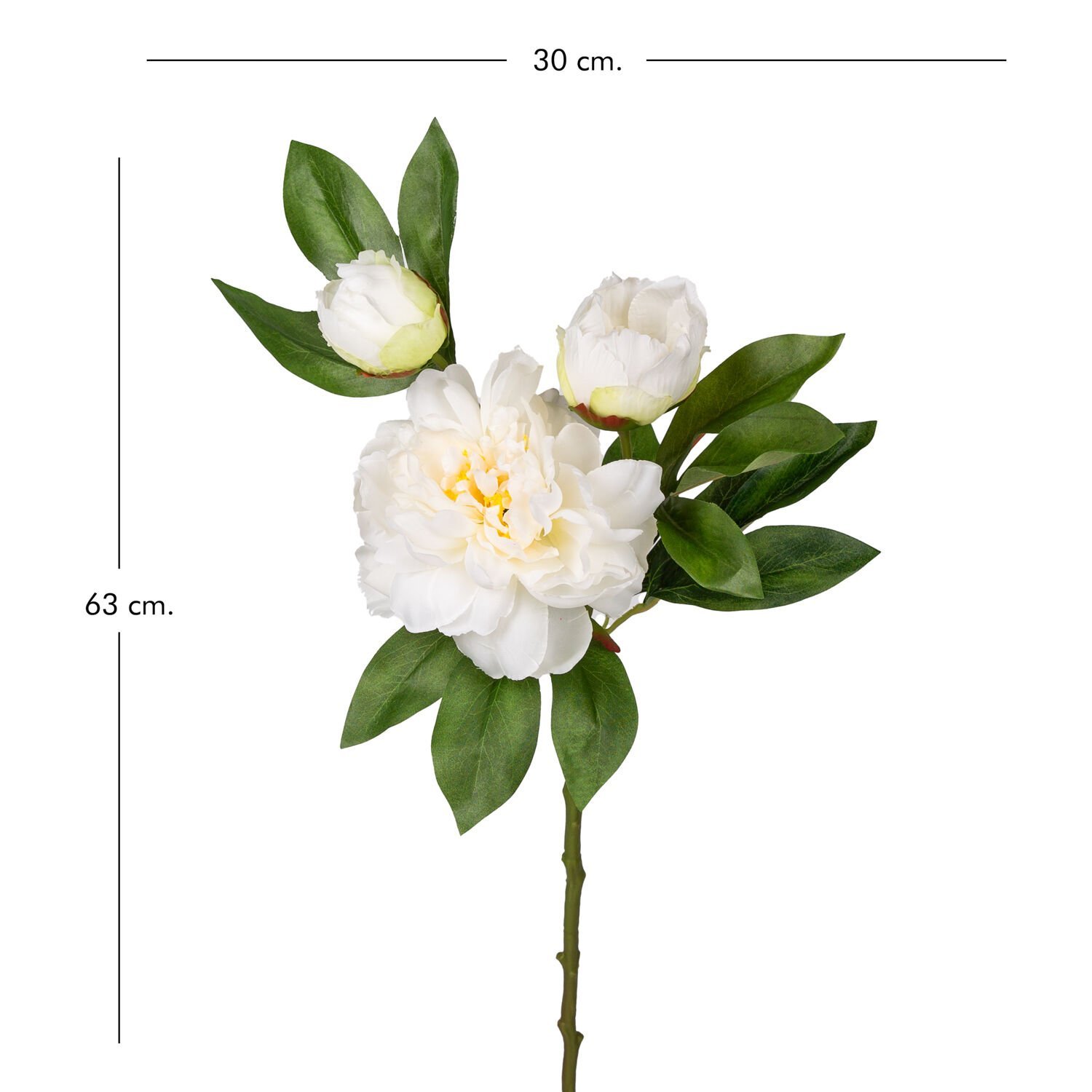 Yapay Çiçek, Şakayık, Tomurcuklu, Beyaz - 63 cm