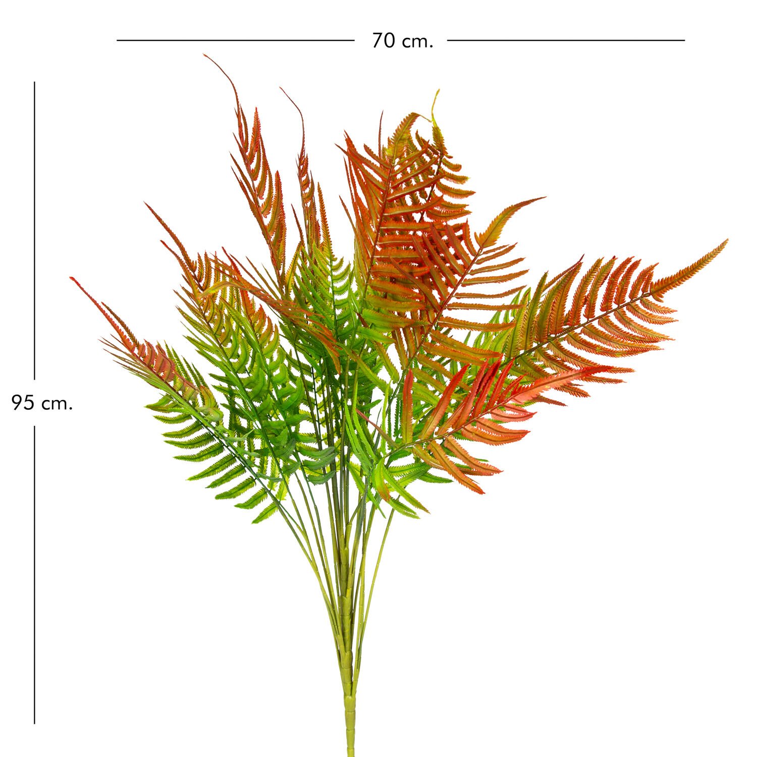 Yapay Bitki, Fujer Eğreltiotu, Kızıl/Yeşil - 95 cm