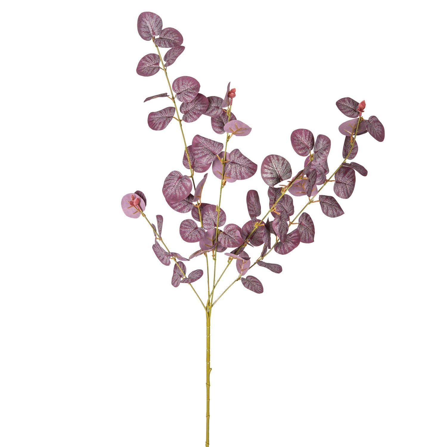 Yapay Okaliptus Dalı, Bordo - 87 cm