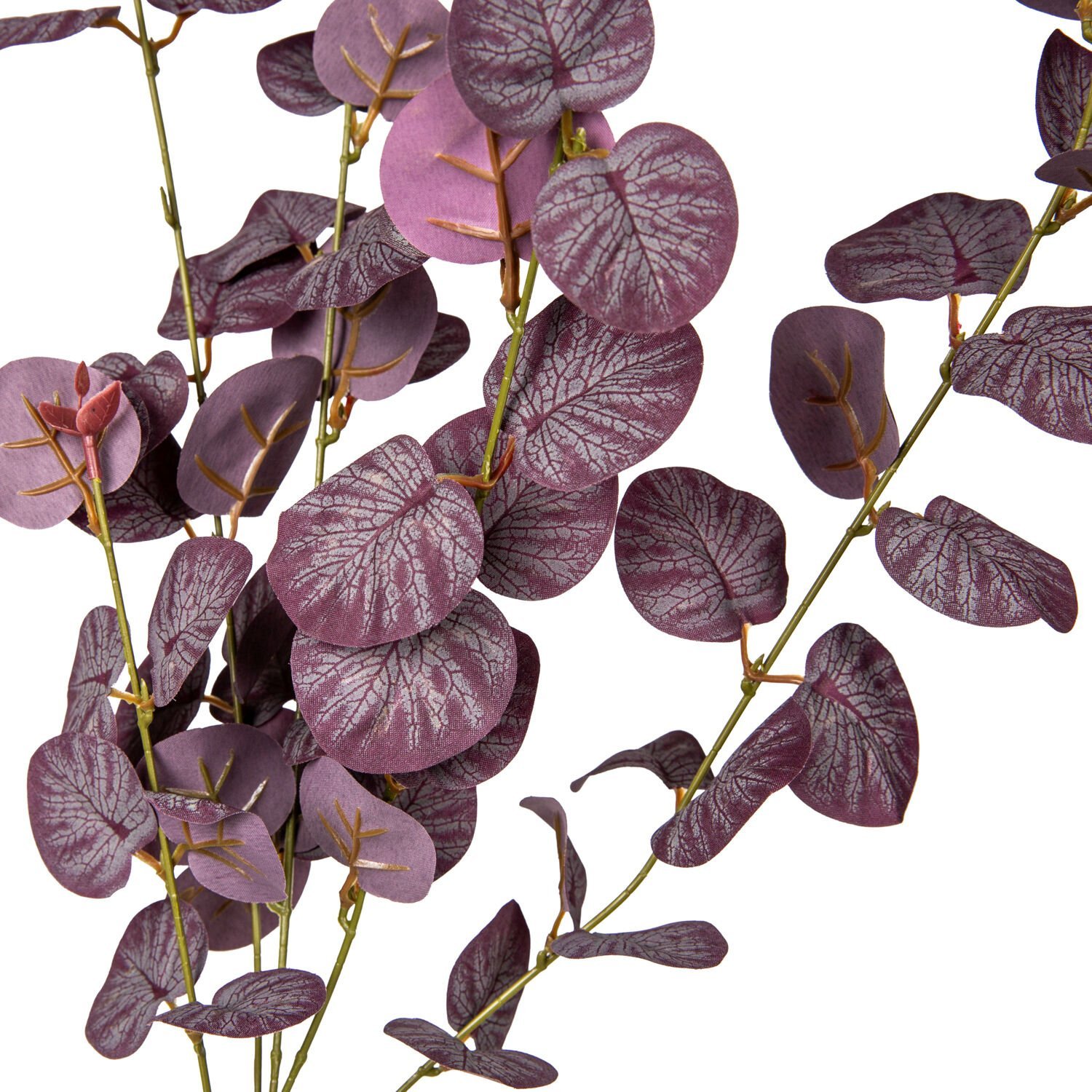 Yapay Okaliptus Dalı, Bordo - 87 cm