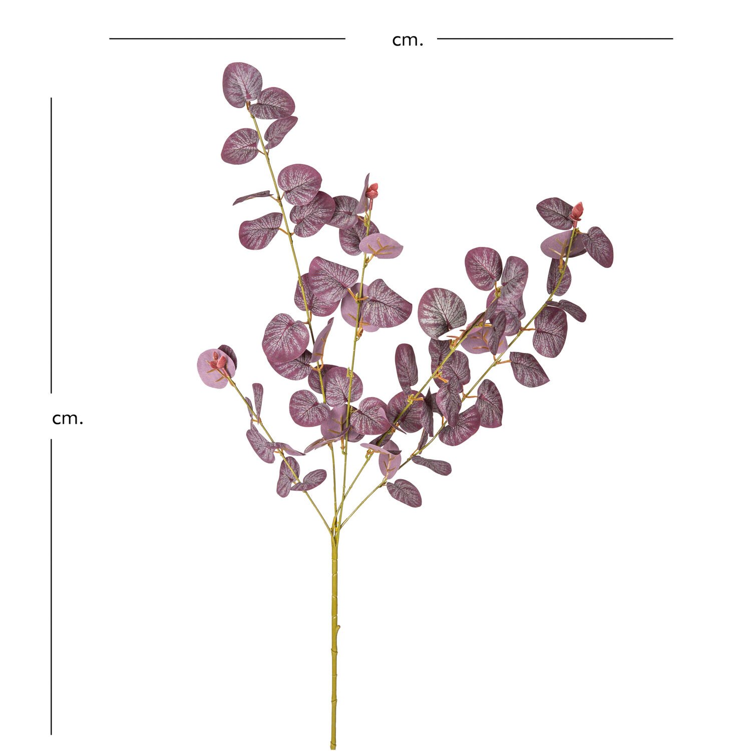 Yapay Okaliptus Dalı, Bordo - 87 cm