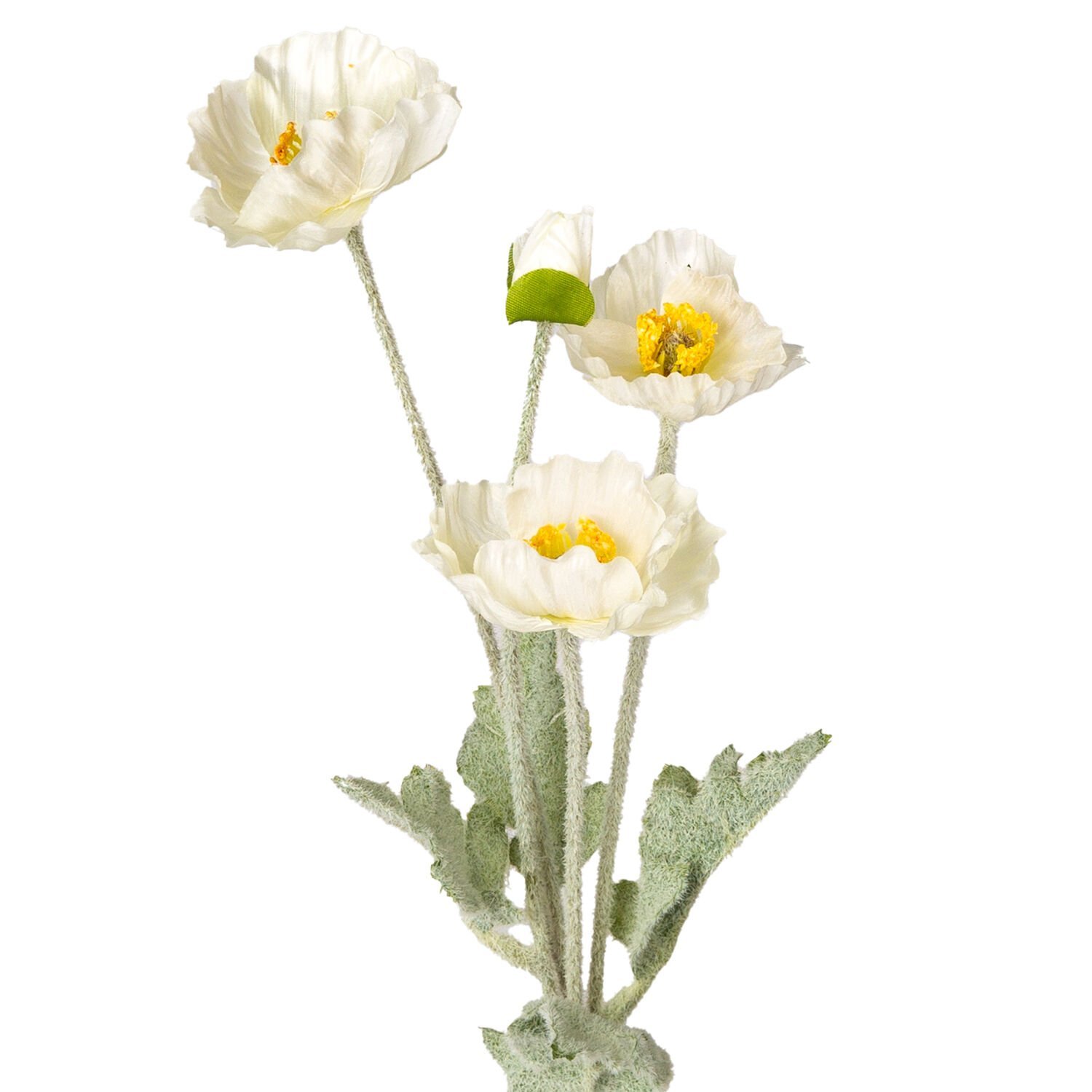 Yapay Çiçek, Gelincik, Beyaz - 58 cm