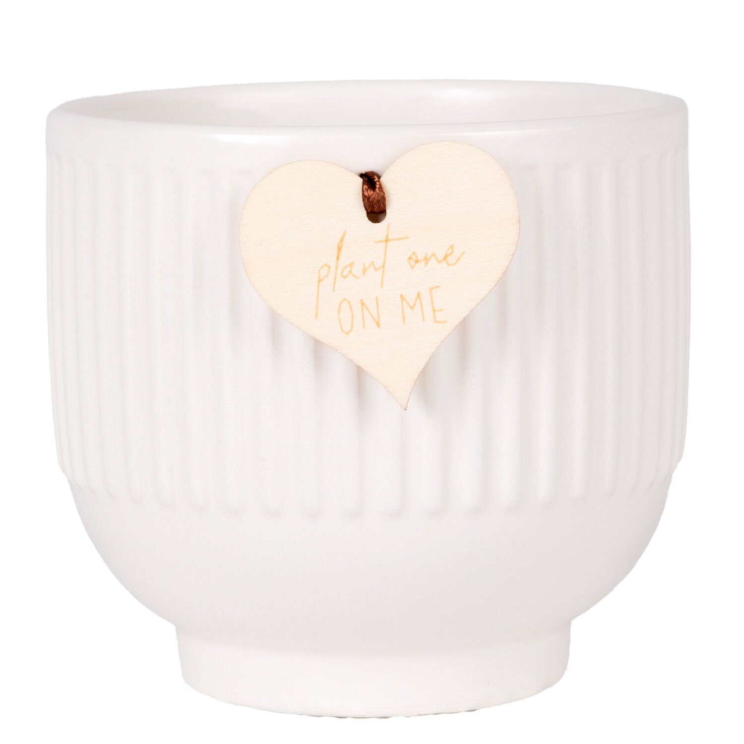 Seramik Saksı, Beyaz - 10x10.5 cm