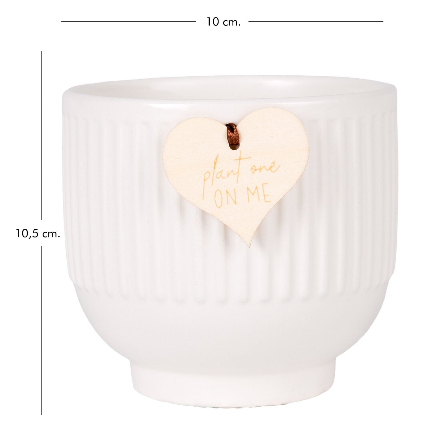 Seramik Saksı, Beyaz - 10x10.5 cm