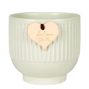 Seramik Saksı, Yeşil - 10x10.5 cm