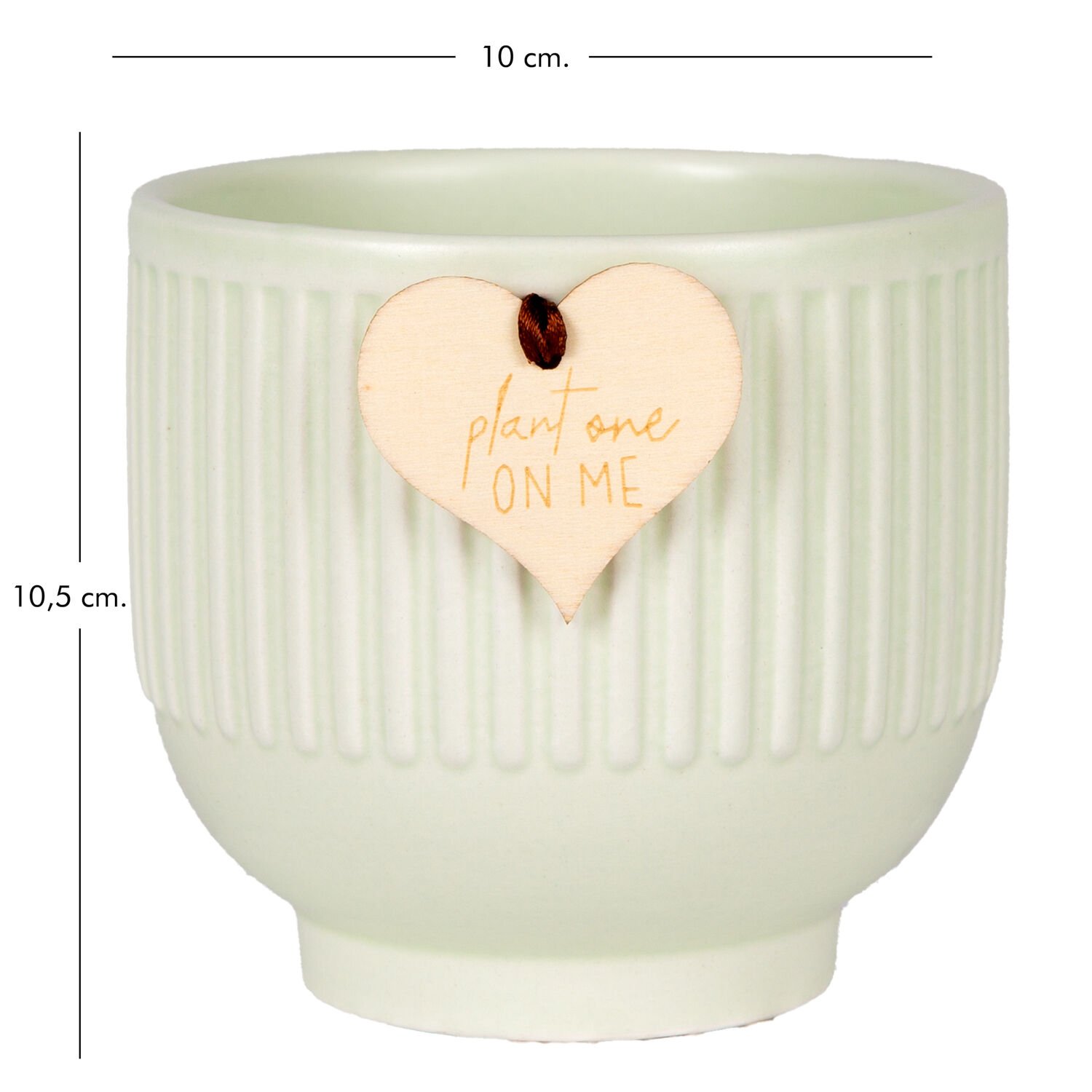 Seramik Saksı, Yeşil - 10x10.5 cm