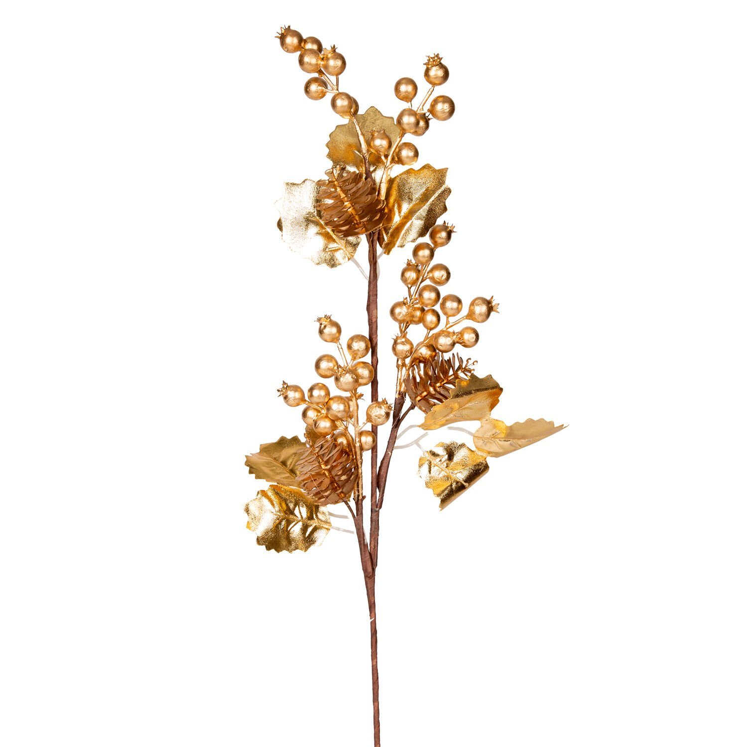 Yılbaşı Süsü, Berry, Gold - Kozalaklı, 60 cm