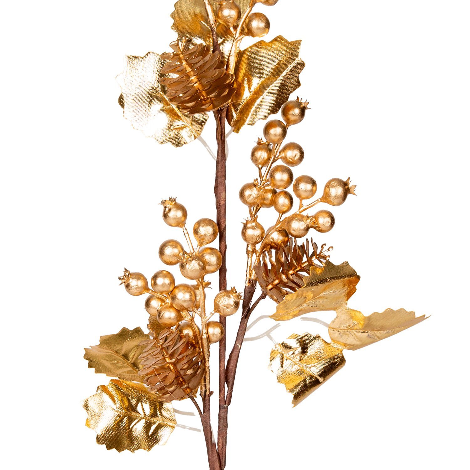 Yılbaşı Süsü, Berry, Gold - Kozalaklı, 60 cm