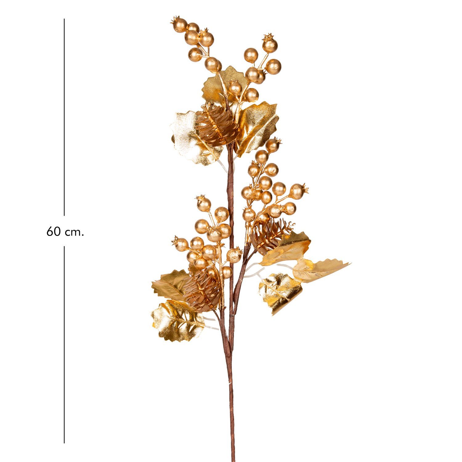 Yılbaşı Süsü, Berry, Gold - Kozalaklı, 60 cm