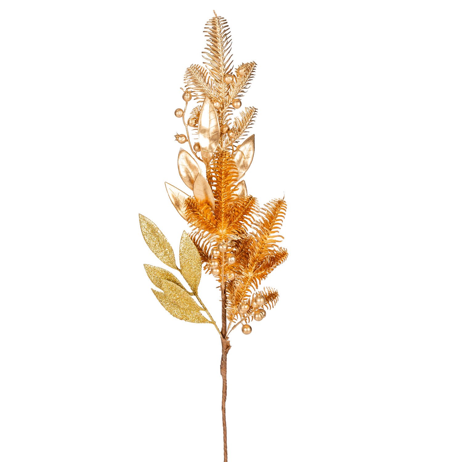 Yılbaşı Süsü, Simli Dal, Gold - 78 cm