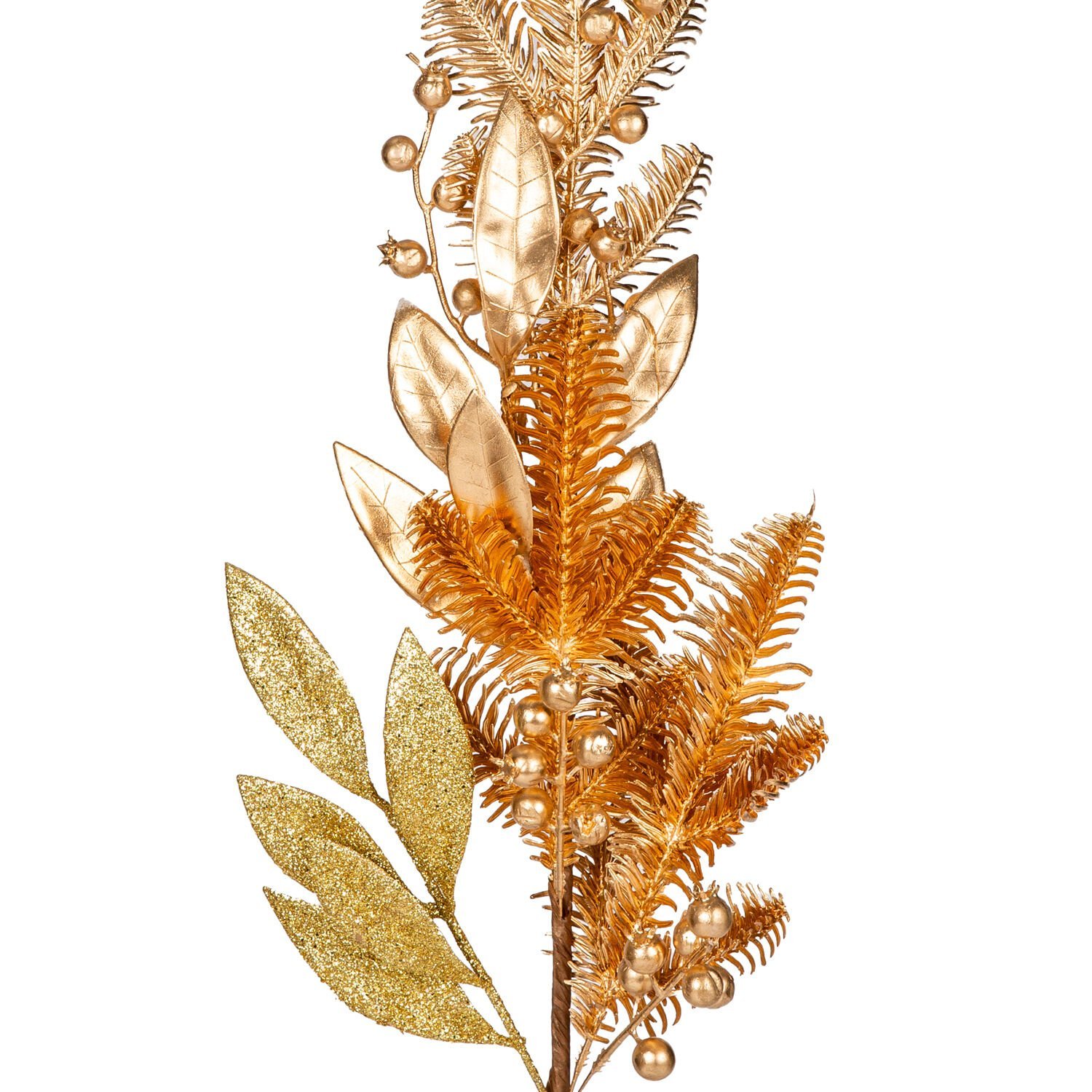 Yılbaşı Süsü, Simli Dal, Gold - 78 cm