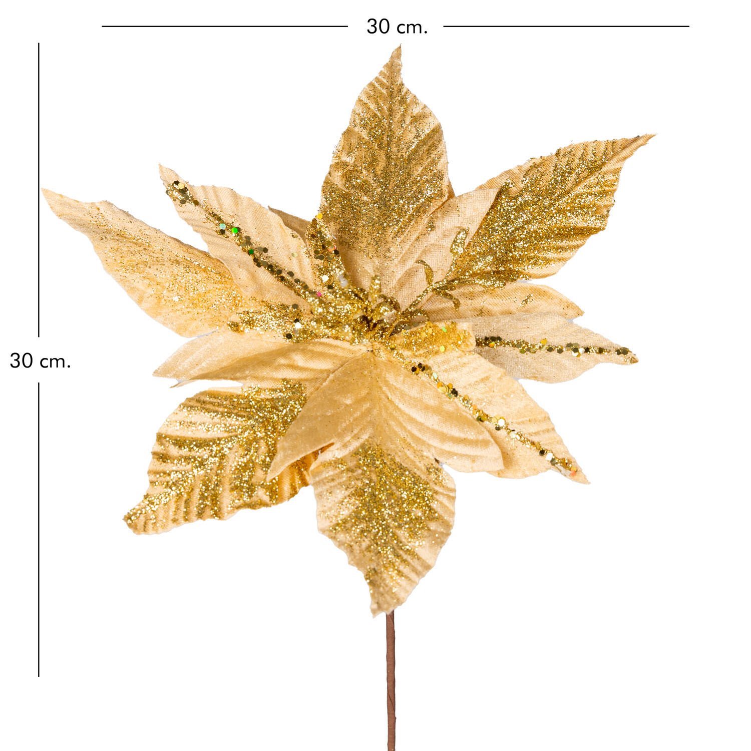 Yılbaşı Çiçeği, Gold - 30 cm