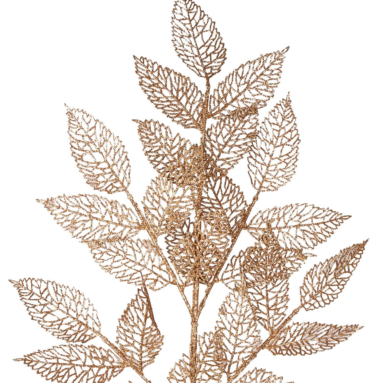 Yapay Yaprak Dal, Simli, Gold - 90 cm