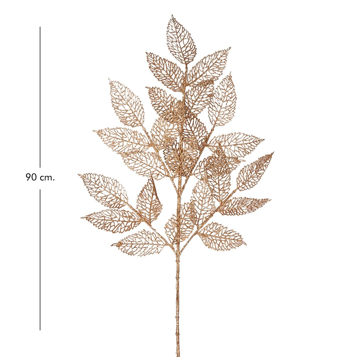 Yapay Yaprak Dal, Simli, Gold - 90 cm
