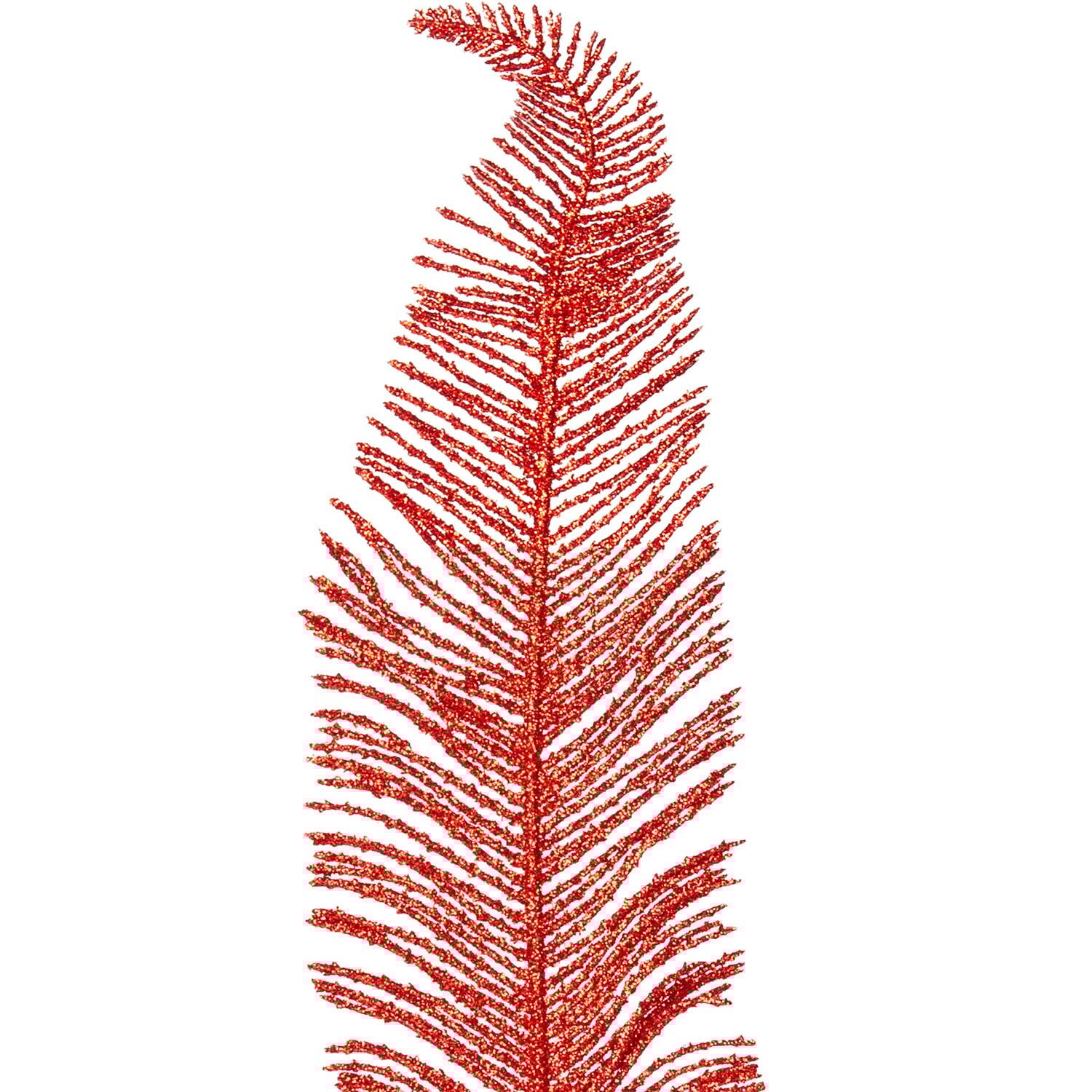 Yapay Çikas Dalı, Simli, Kırmızı - 56 cm