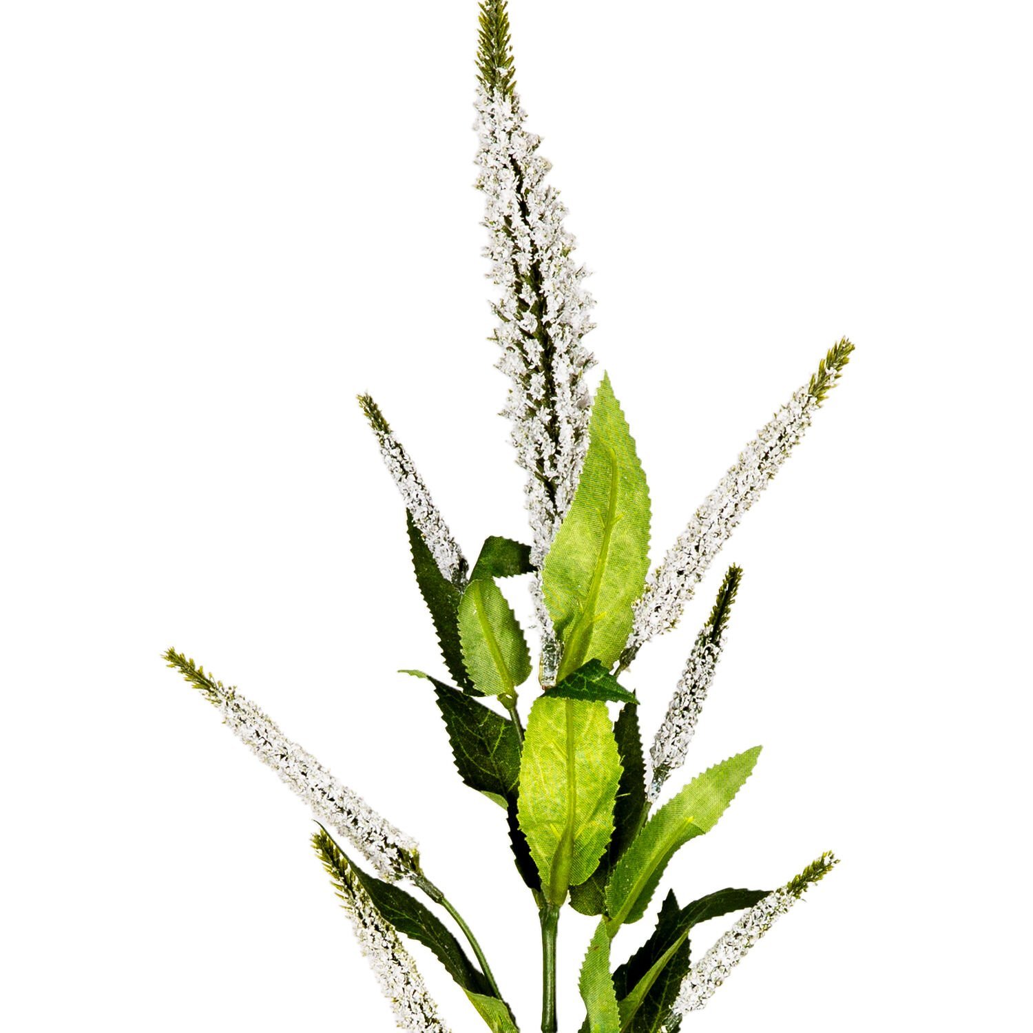 Yapay Lavanta Dalı, Yeşil-Beyaz - 71 cm