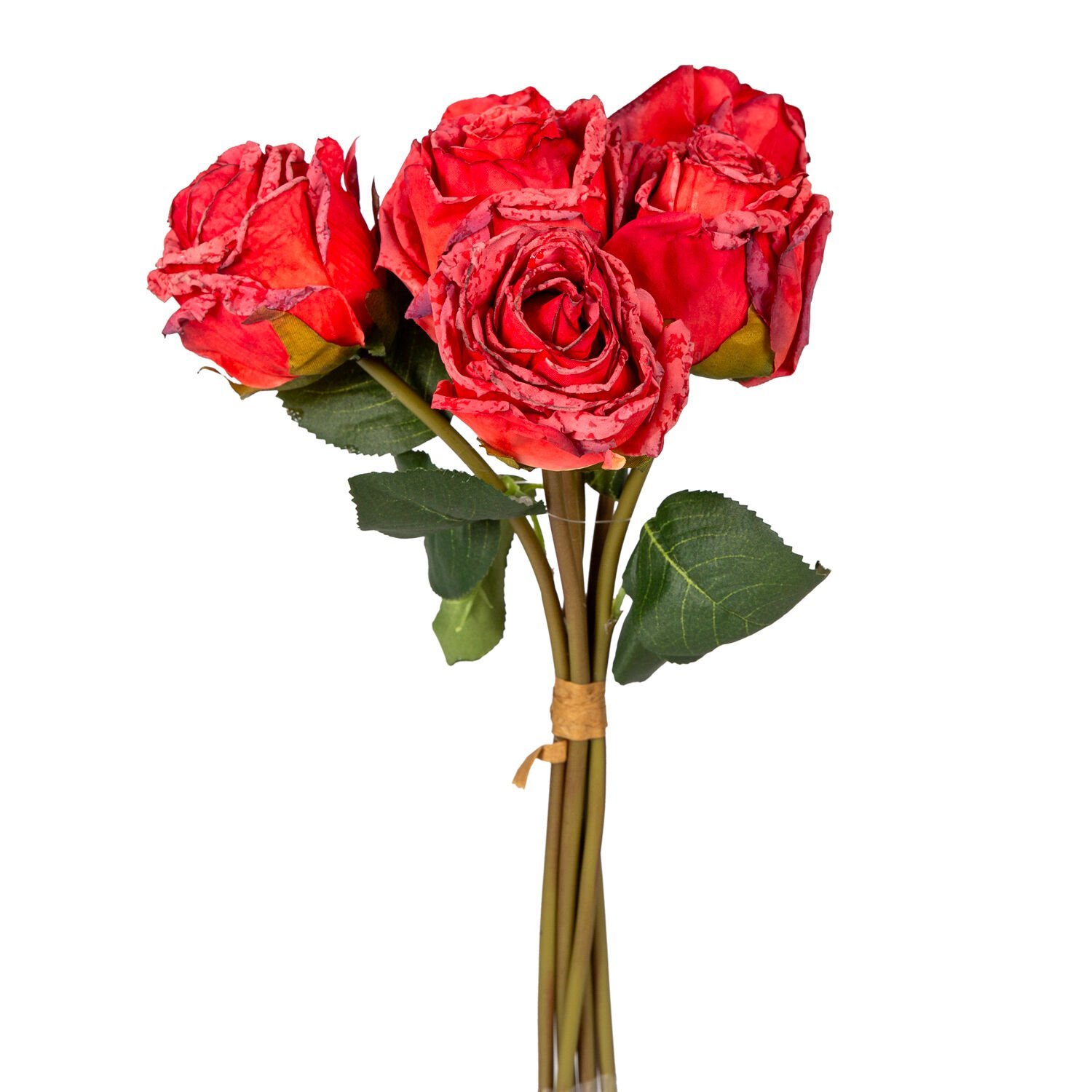 Yapay Gül, Demet, Kırmızı - 6 Çiçekli, 32 cm