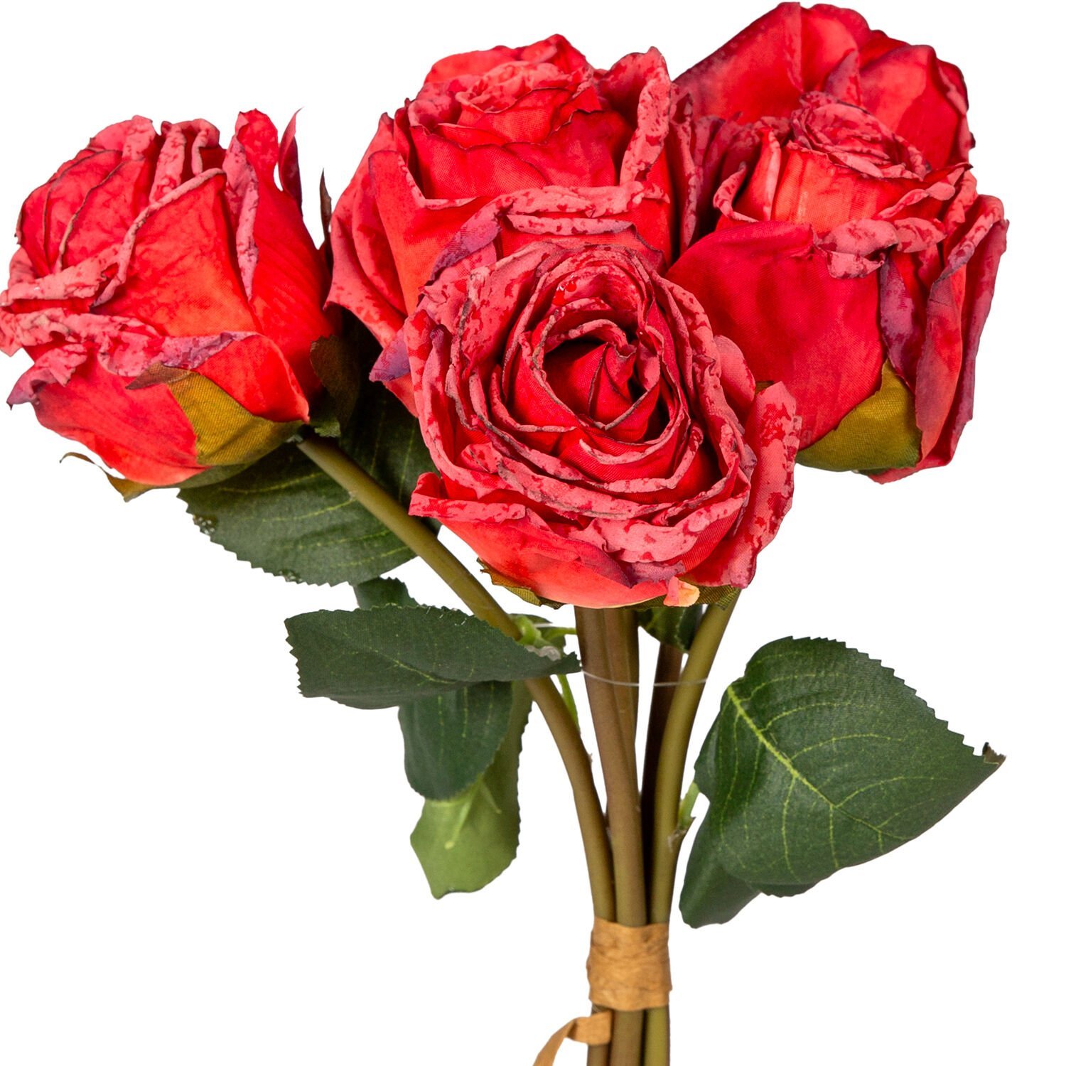 Yapay Gül, Demet, Kırmızı - 6 Çiçekli, 32 cm