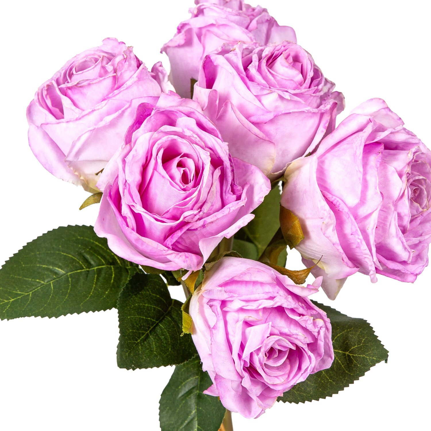 Yapay Gül, Demet, Mor - 6 Çiçekli, 32 cm