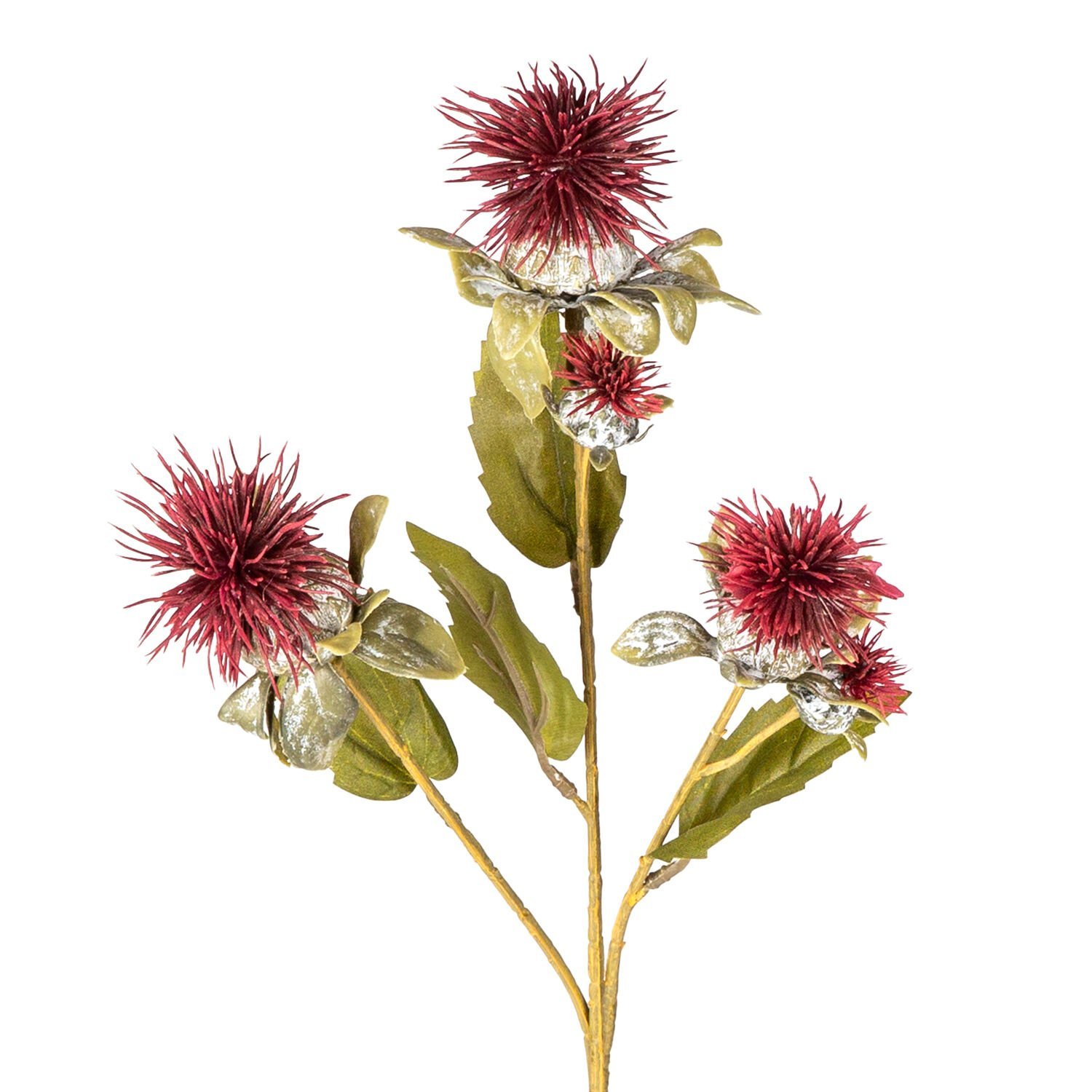 Yapay Bitki, Dikenli, Bordo - 56 cm