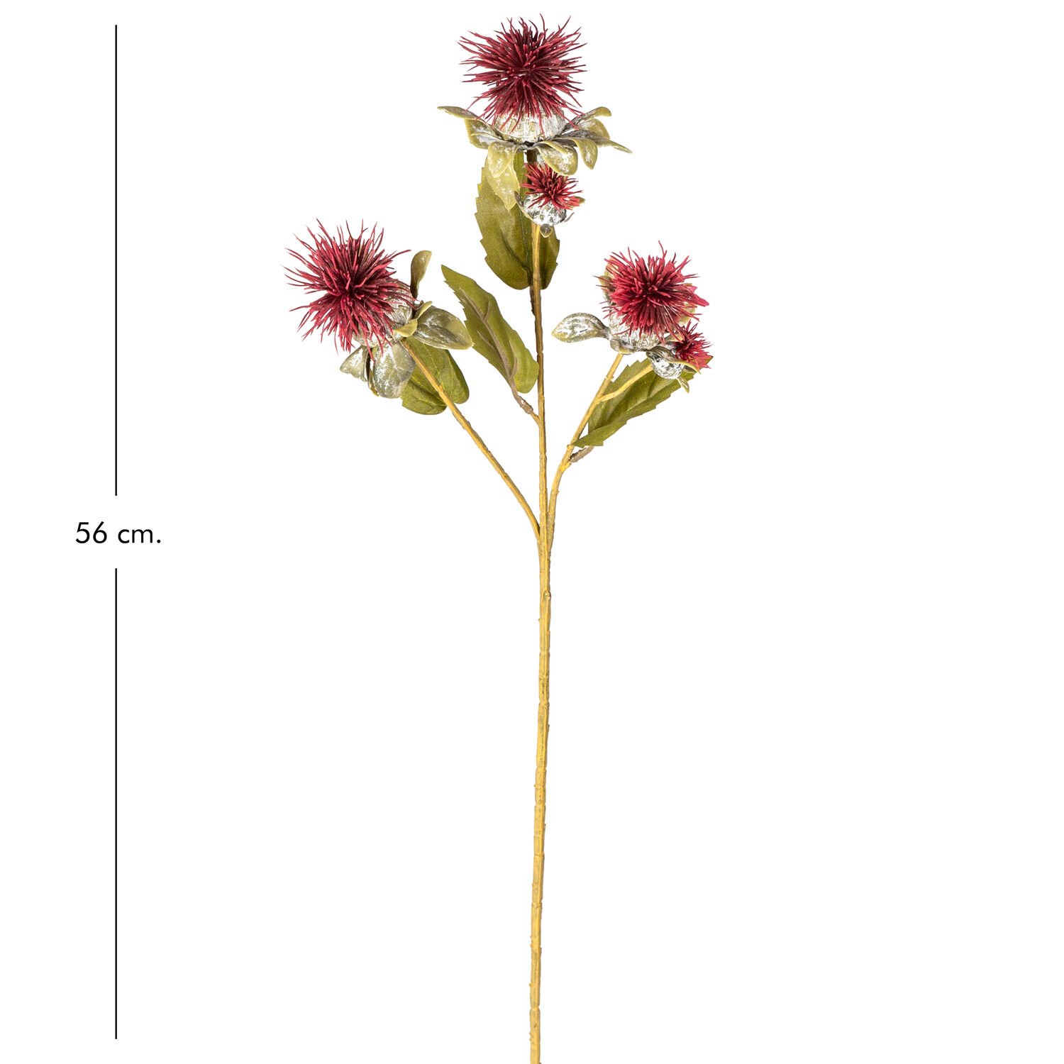 Yapay Bitki, Dikenli, Bordo - 56 cm