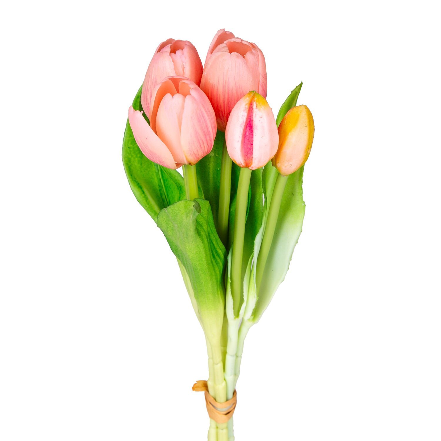 Yapay Lale, Pembe - 3 Çiçek, 2 Tomurcuklu, 33 cm