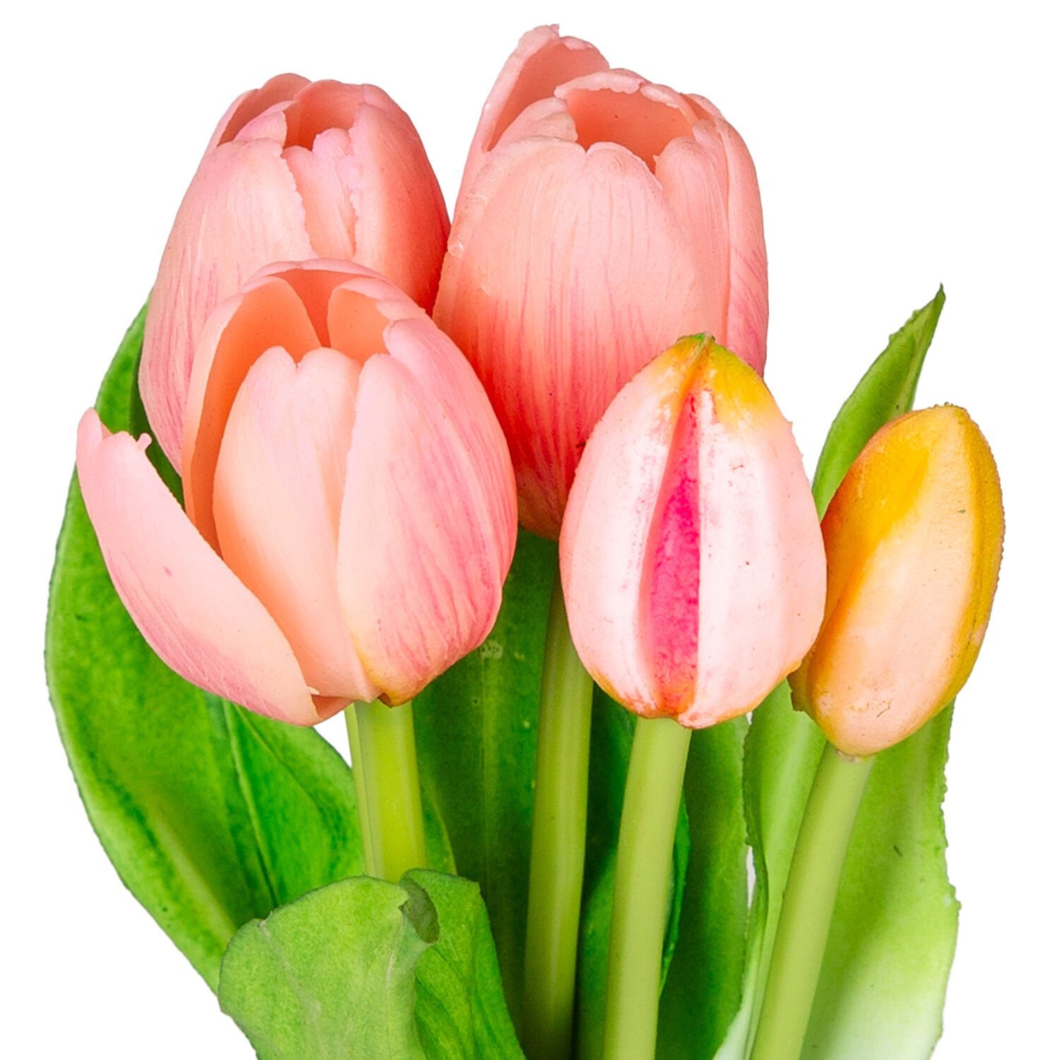 Yapay Lale, Pembe - 3 Çiçek, 2 Tomurcuklu, 33 cm