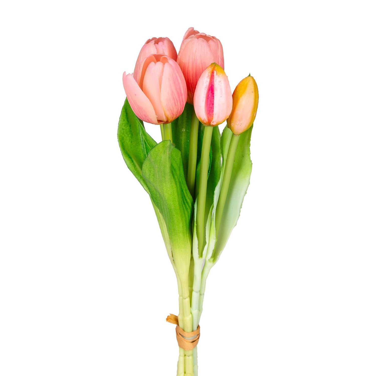 Yapay Lale, Pembe - 3 Çiçek, 2 Tomurcuklu, 33 cm