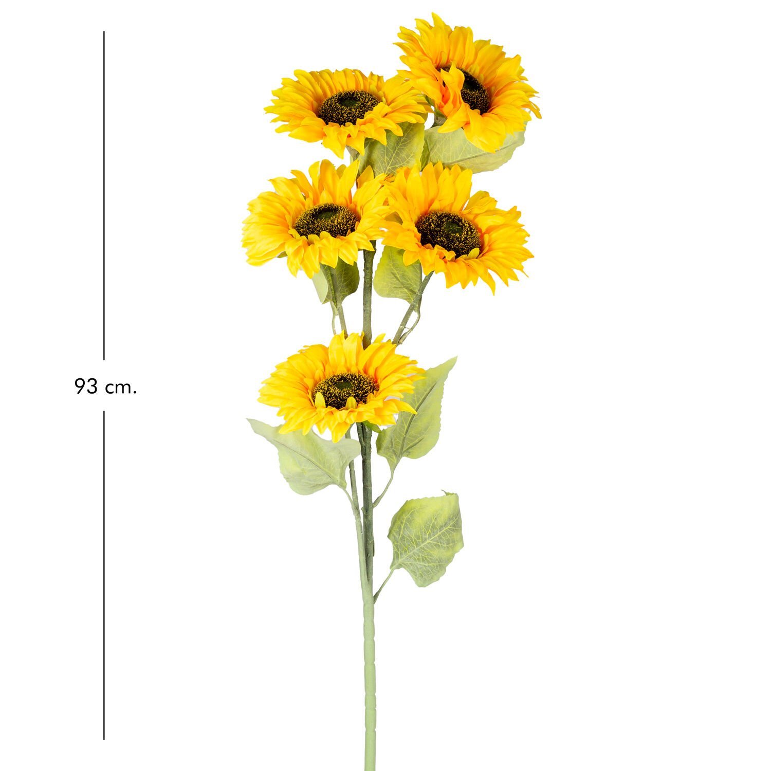 Yapay Ayçiçeği, Demet, Sarı - 5 Çiçekli, 93 cm