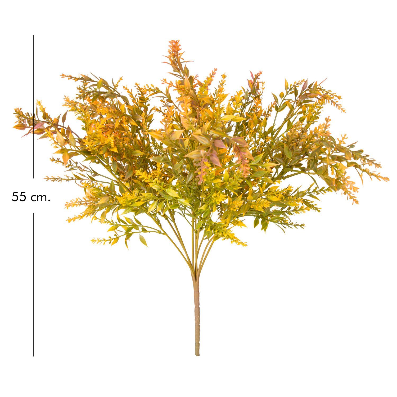 Yapay Çiçekli Bitki, Turuncu-Yeşil - 55 cm