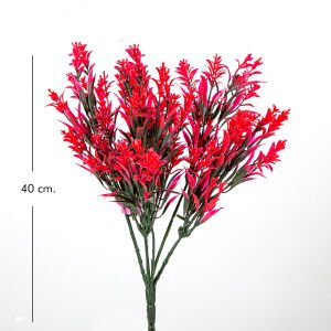 Yapay Nergis Bitkisi Kırmızı 40 Cm. UV Korumalı - Dış Mekan Uyumlu