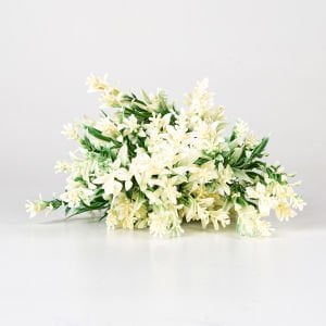 Yapay Nergis Bitkisi Beyaz 40 Cm. UV Korumalı - Dış Mekan Uyumlu