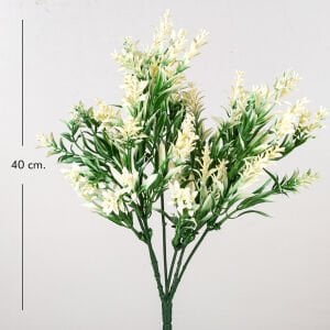 Yapay Nergis Bitkisi Beyaz 40 Cm. UV Korumalı - Dış Mekan Uyumlu