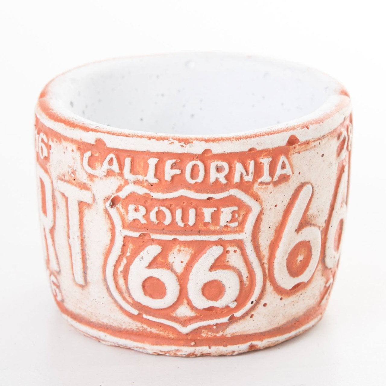Veramaya Route 66 Kiremit Renk Eskitme Mini Beton Sukulent Saksı 9x6,5 Cm