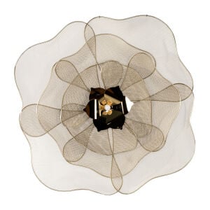 Metal Duvar Panosu Çiçek Tasarımlı Gold 70,5×71,5 Cm.