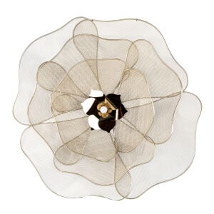 Metal Duvar Panosu Çiçek Tasarımlı Gold 61,5×61,5 Cm.