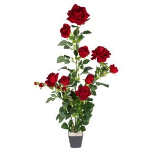 Yapay Gül Ağacı, Kadife Dokulu, Kırmızı - 95 cm