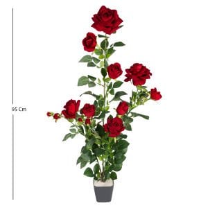 Yapay Gül Ağacı Kadife Dokulu Kırmızı 95 Cm.