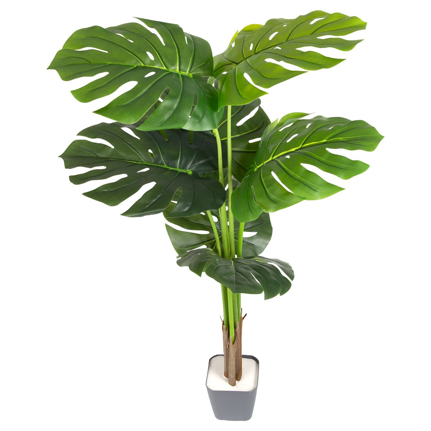 Yapay Ağaç Monstera-Deve Tabanı Gerçek Dokulu 7 Yapraklı Yeşil 110 Cm.