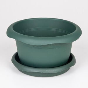 Menekşe Saksı, Tabaklı, Yeşil - No:2, 16x9 cm