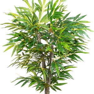 Yapay Bambu Ağacı Çift Gövde Yeşil 130 Cm.