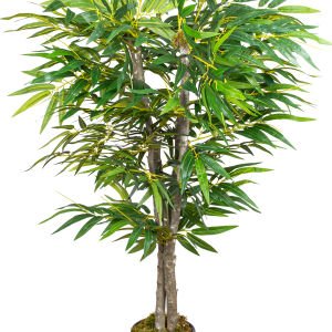 Yapay Bambu Ağacı Çift Gövde Yeşil 130 Cm.