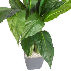 Yapay Starliçe Çiçekli 18 Yaprak 2 Çiçekli Yeşil-Turuncu 80 Cm.